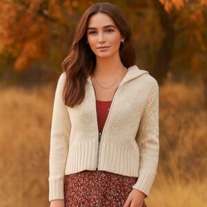 🍂🍁AUTUMN SPECIAL!🍁🍂 Women’s Sundance Catalog Full Zip Hooded Cardigan